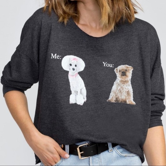 Wildfox Tops - Wildfox Me Vs. You Dog Puppy Sweatshirt Sz S